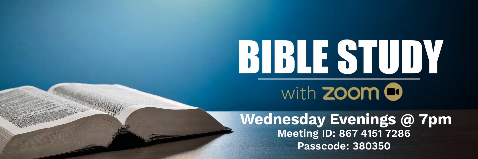 Bible Study Wednesdays at 7pm