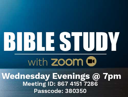 Bible Study Wednesdays at 7pm